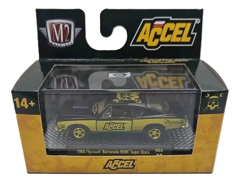 M2 Machines Chase 1968 Plymouth Barracuda Super Stock R88 Cor preta