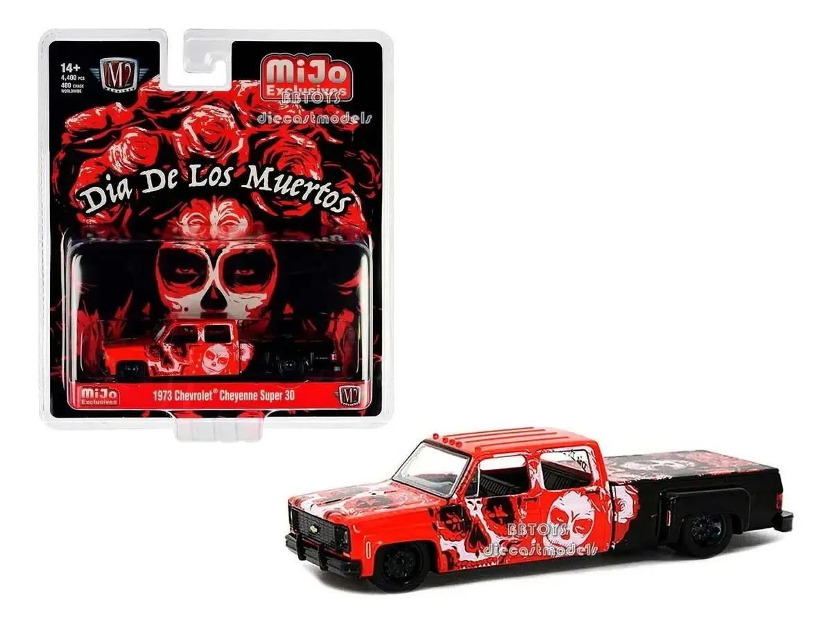 M2 Machines 1973 Chevrolet Cheyenne S30 Dia dos Mortos Cor Vermelha