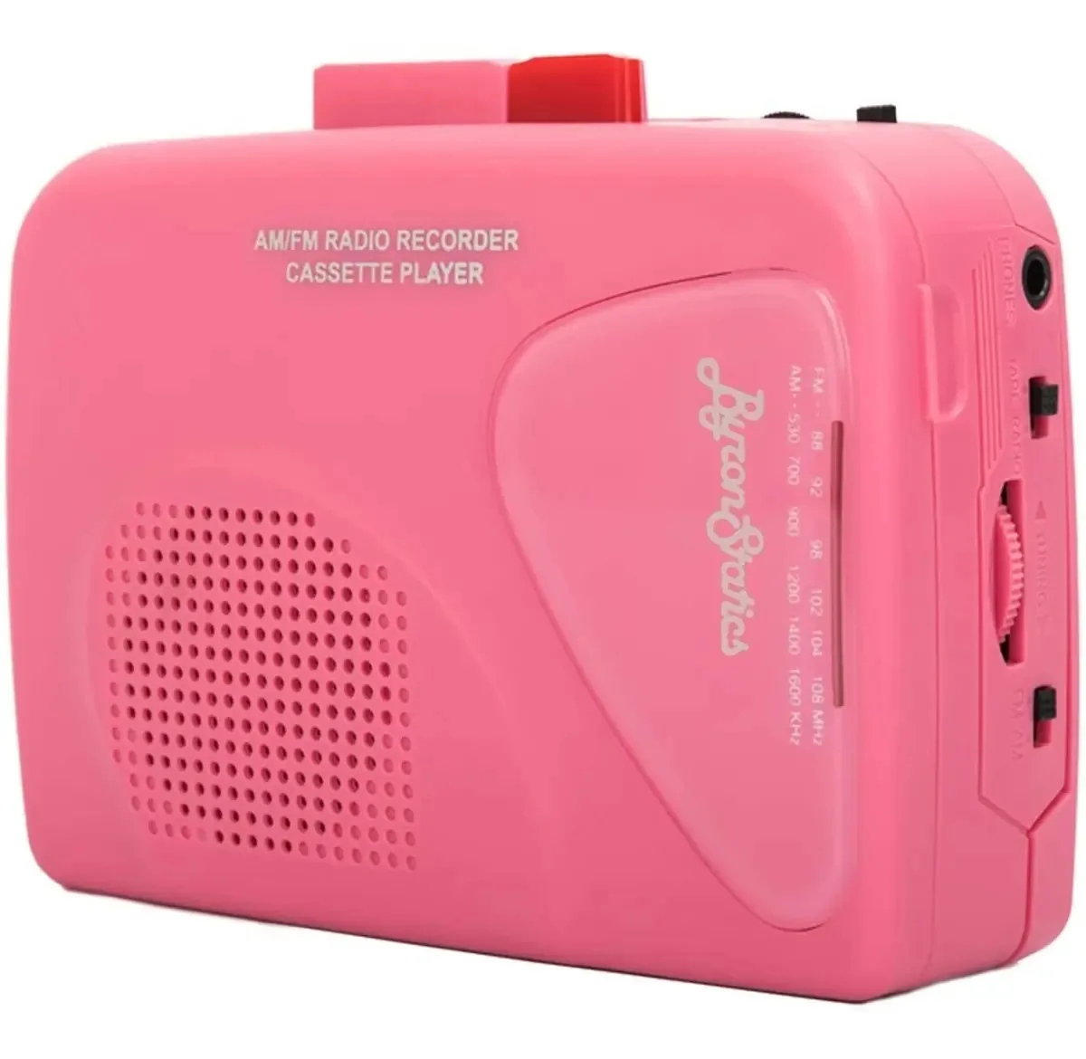 Leitor de cassetes Byron Statics Radio Am Fm Walkman Pink