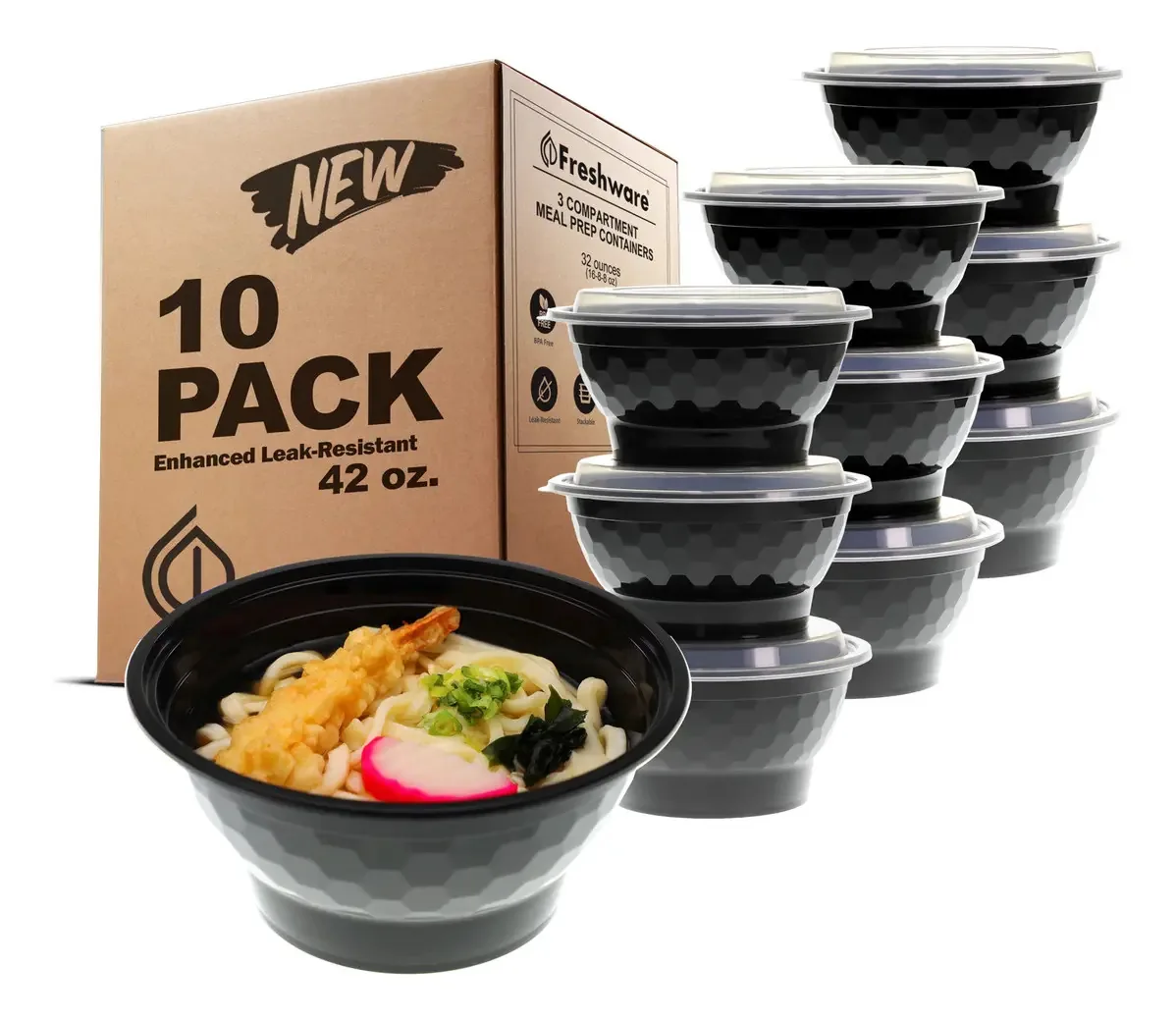 Recipientes de preparação de refeições Freshware [pacote de]
