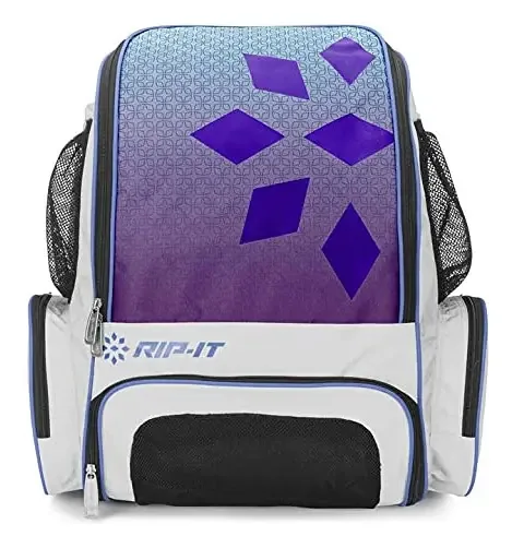 Rip-it | Mochila de softball Game Day | Ultrardurável | Aqua & Purple Ombre | Equipamento esportivo feminino