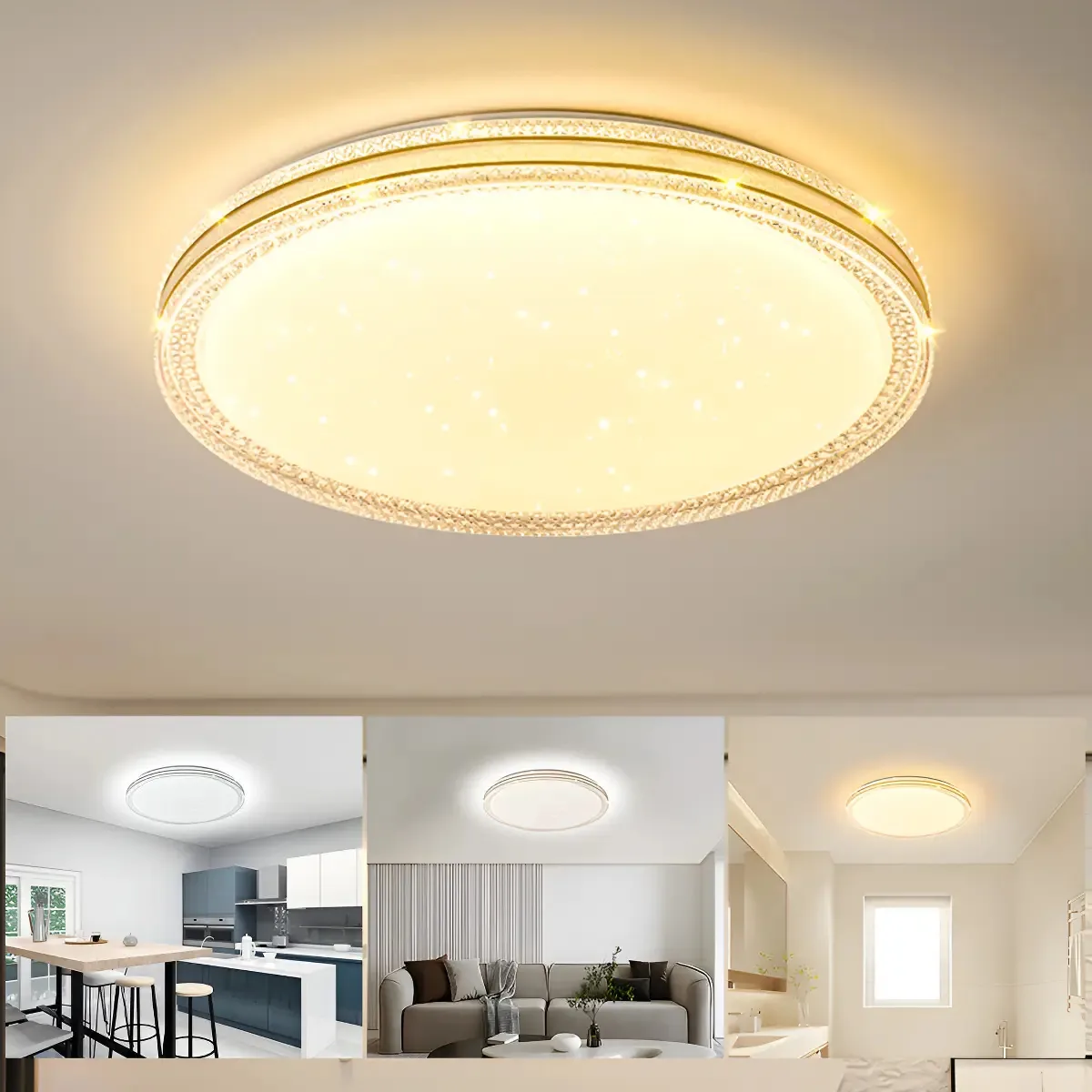 Luzes de teto modernas Stonebanks®, luminárias suspensas, luminárias decorativas de sala de jantar, luminárias de sala de estar e cozinha, quarto, sala de jantar, interiores de casa com 3 modos de...