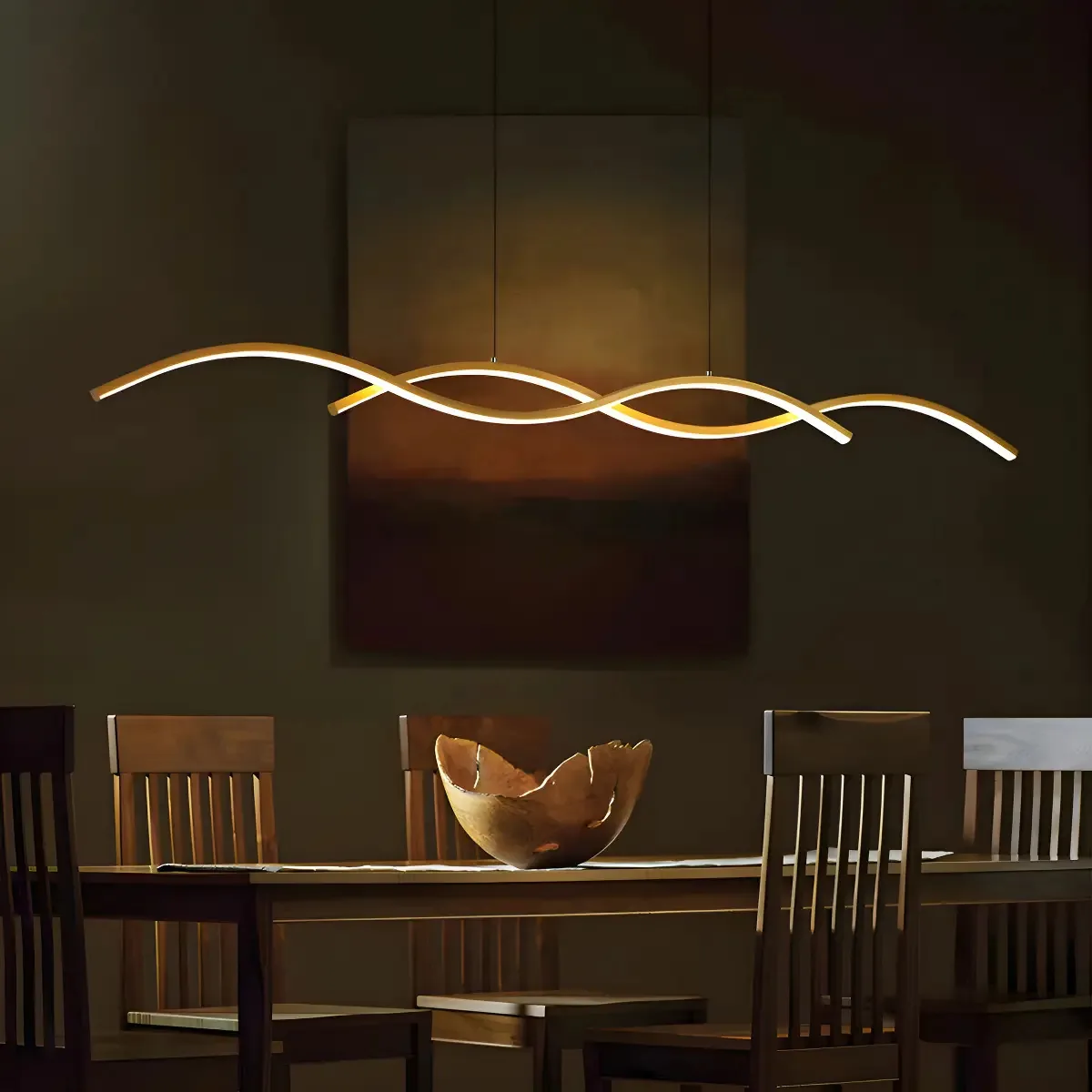 Luminária pendente LED Dehobo com controle dourado, luz inteligente com controle remoto, luminária suspensa, quarto, luminárias suspensas modernas para cozinha, sala de estar, interior