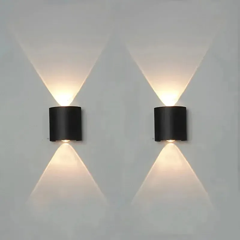 Luminária de parede externa Dehobo de 2 peças, luz LED de 3000 k, luminária de parede interior de estilo minimalista moderno, luminária de parede impermeável, para sala de estar, corredor, quarto