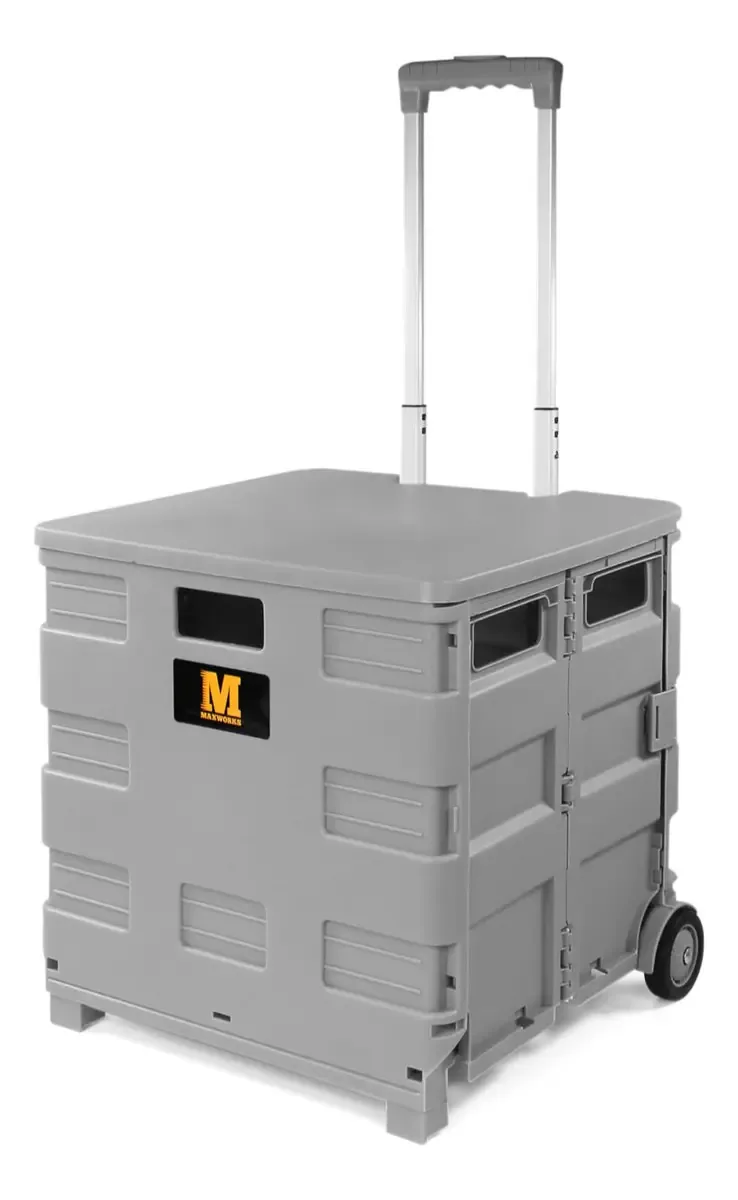 Maxworks 50876 - Carrinho rolante com tampa, capacidade de 80 L
