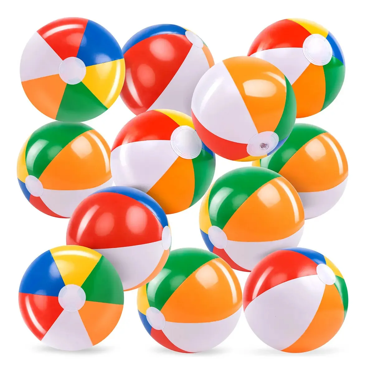 Joyin Bolas de Praia Arco-íris (pacote de 12), Brinquedos Infláveis de Piscina de 12 Polegadas para Jogos Aquáticos de Verão, Suprimentos para Festas de Aniversário para Crianças, Conjunto...