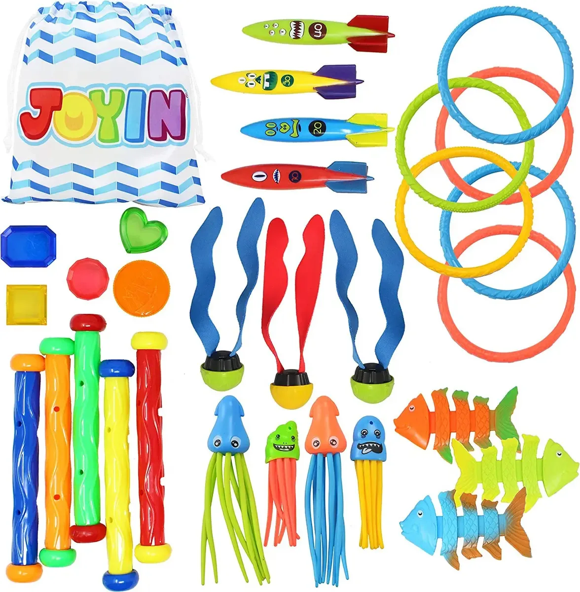 30 peças de brinquedos de piscina de mergulho para crianças 3 A