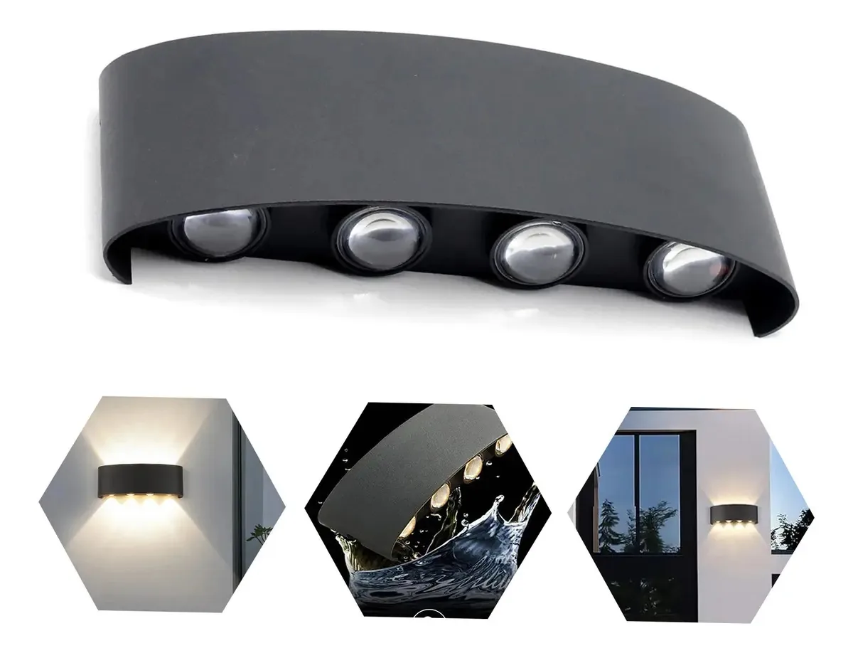 Lâmpada de parede voadora LED Dehobo 8w para luz quente de parede externa, iluminação de parede doméstica para banheiro, varanda, lavanderia e corredor