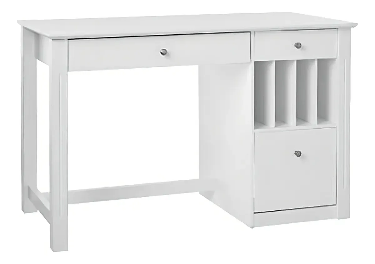 Mesa de madeira moderna com armazenamento e gaveta para