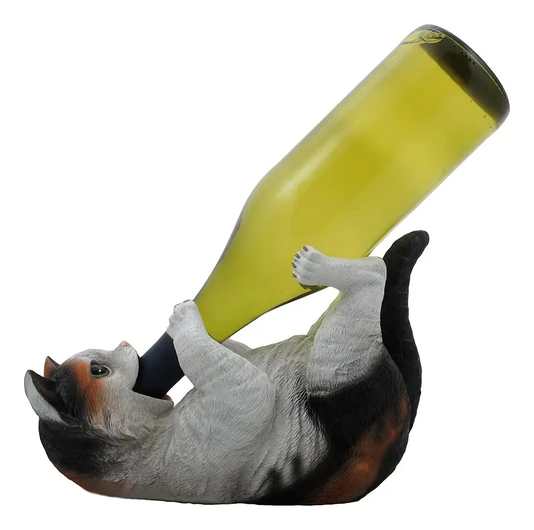 Suporte para garrafas de vinho Escu Drinkable Calico Cat
