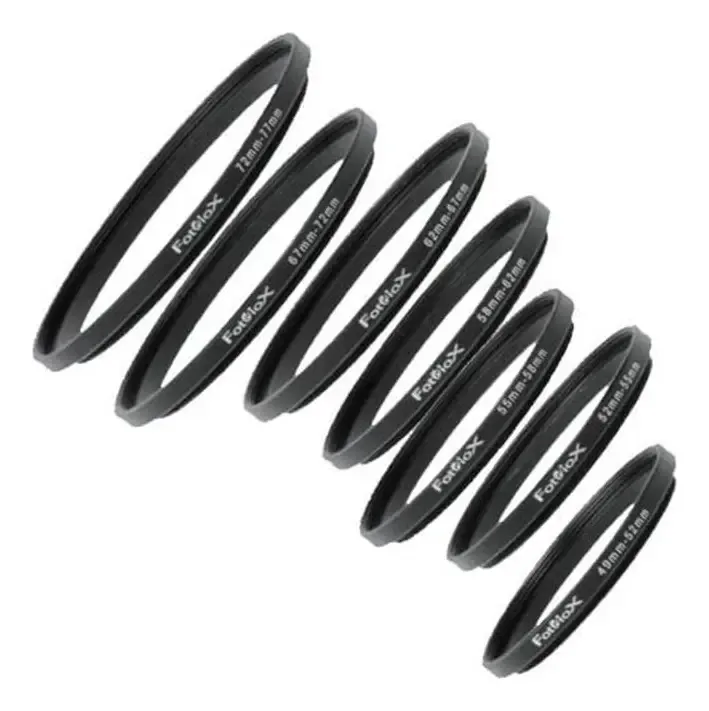 Conjunto de anéis adaptadores de filtro Fotodiox 7 Step Up em alumínio