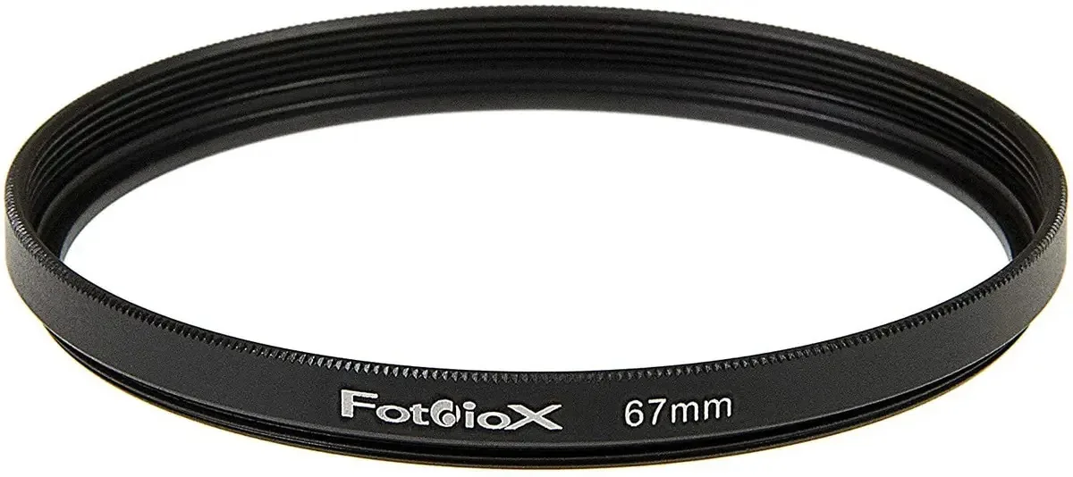 Anel de metal com espaçamento Fotodiox, preto anodizado