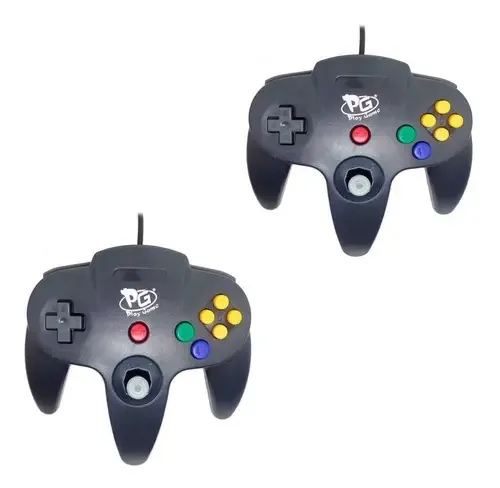 2 Controles Nintendo 64 N64 Usb Para Pc, Notebook Ou Mac Cor Preto