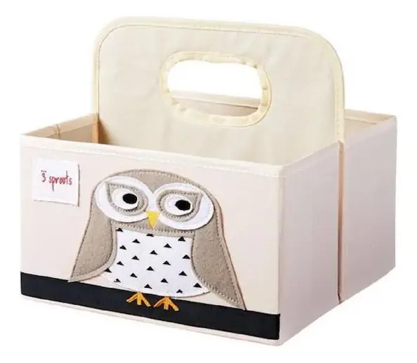 Organizador De Fraldas 3 Sprouts Coruja 25x28x28cm
