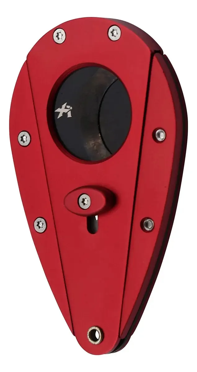 Cortador de charuto de aço inoxidável vermelho de guilhotina dupla