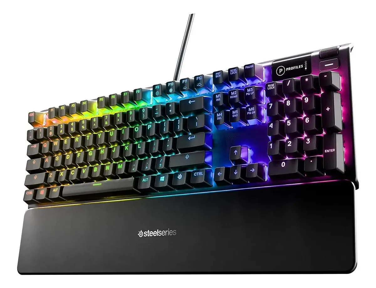 Teclado mecânico híbrido Steelseries, Rgb, 104 teclas, USB
