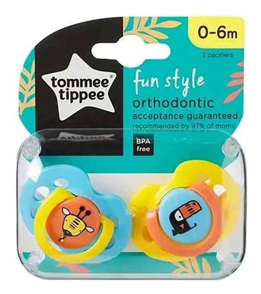 Kit 2 Chupetas Fun Style 0-6m - Girafa E Tucano