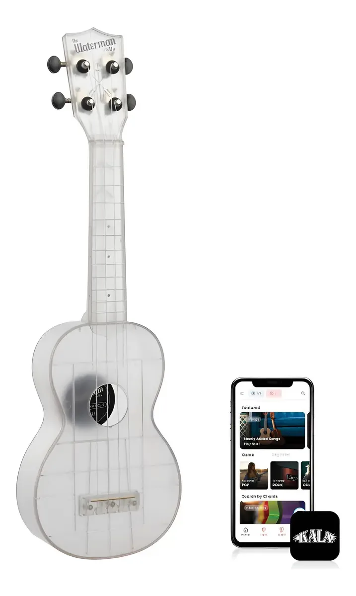 Ukulele Kala - Ukulele soprano de 4 cordas Esmer Glass. Cor: Preto
