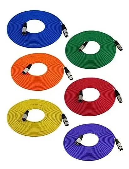 Cabos De Microfone Gls Audio De 25 Pés Cabos Coloridos Xlr Macho Para Xlr Fêmea Cabo Mike Balanceado De 25 Pés Pacote Com 6