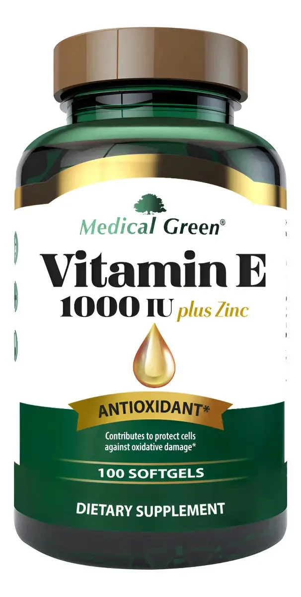 Vitamina E Medical Green Vitamina E - 100 cápsulas gelatinosas, sabor sem sabor