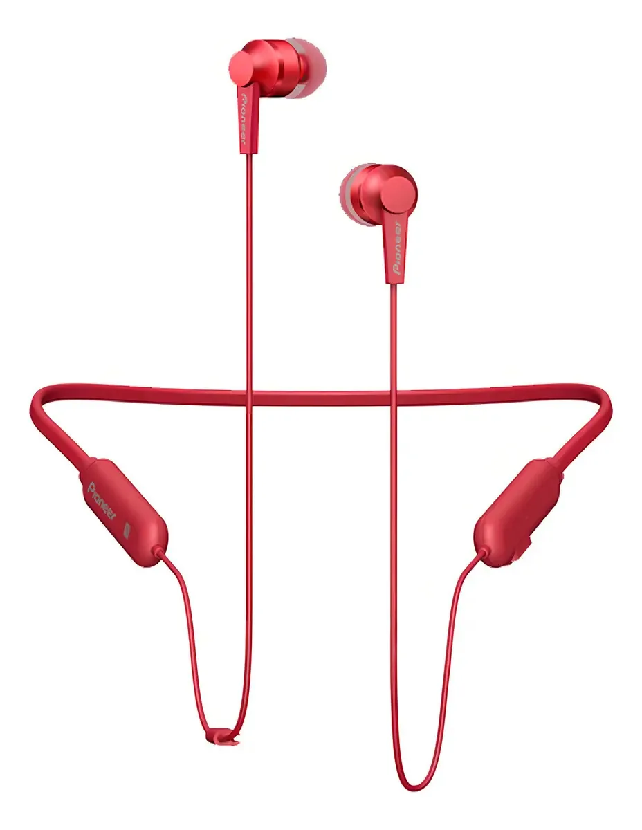 Fones de ouvido viva-voz Bluetooth V4.1 vermelhos SE-C7bt | Pioneer
