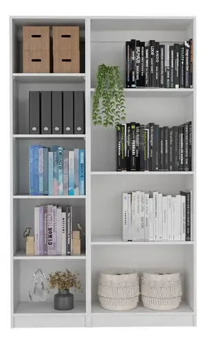 Combinação de duas estantes de livros sem portas Home Eco White