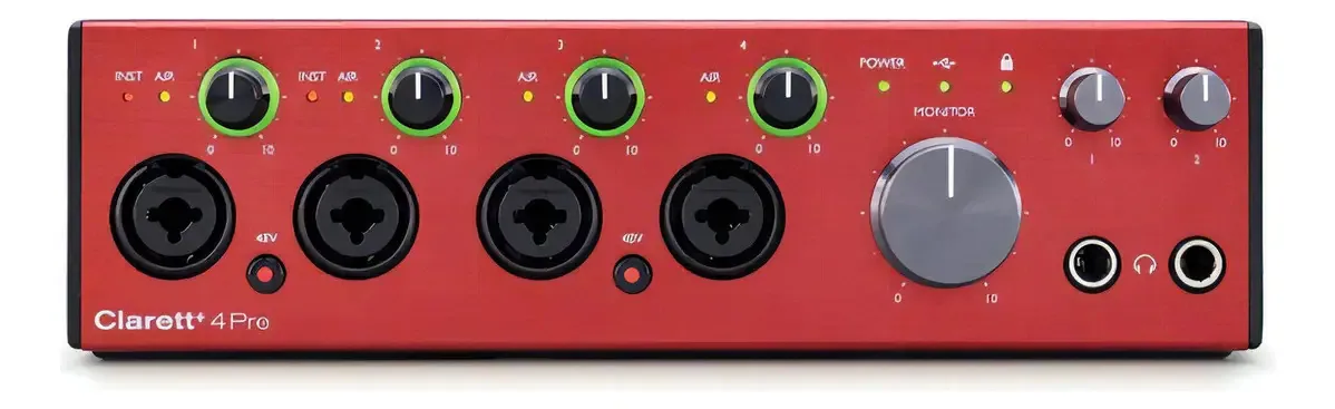 Focusrite - Clarett+ 4pre Usb - Interface De Áudio Cor Vermelho