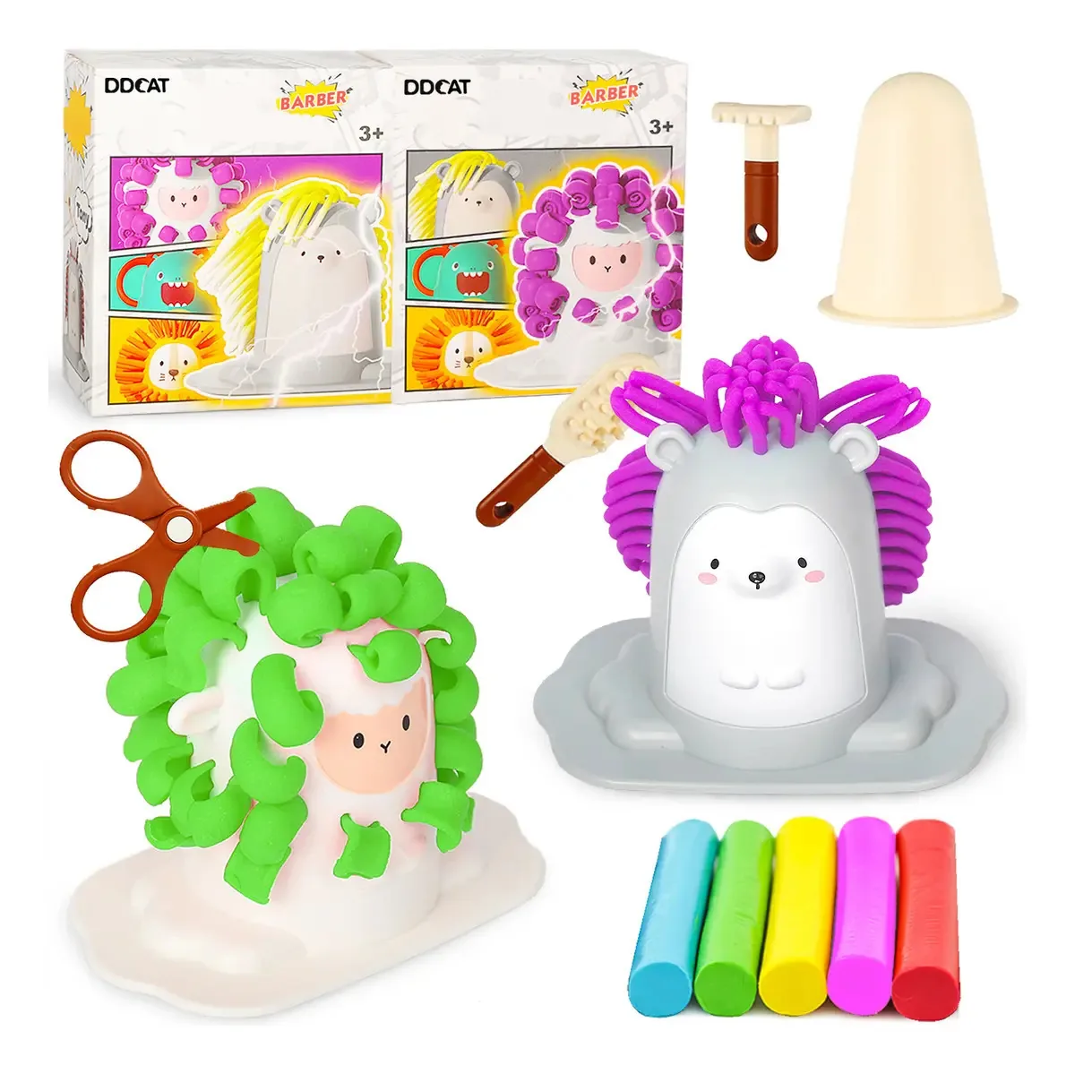 Brinquedos infantis Brinquedos de barbeiro para fabricação de argila Brinquedos de cabeleireiro para meninos e meninas