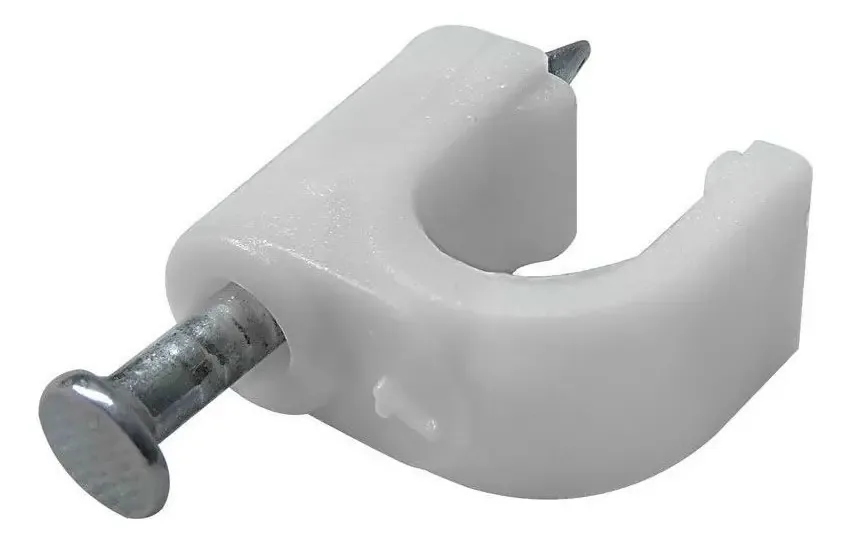 Miguelao Fixa Fio P/ Cabo Coaxial 7mm C/ Prego Pacote 100 Pç