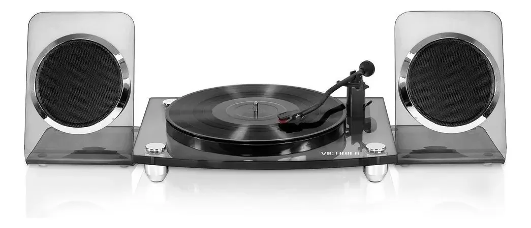 Toca-discos de vinil acrílico Bluetooth Victrola VM-100c - preto