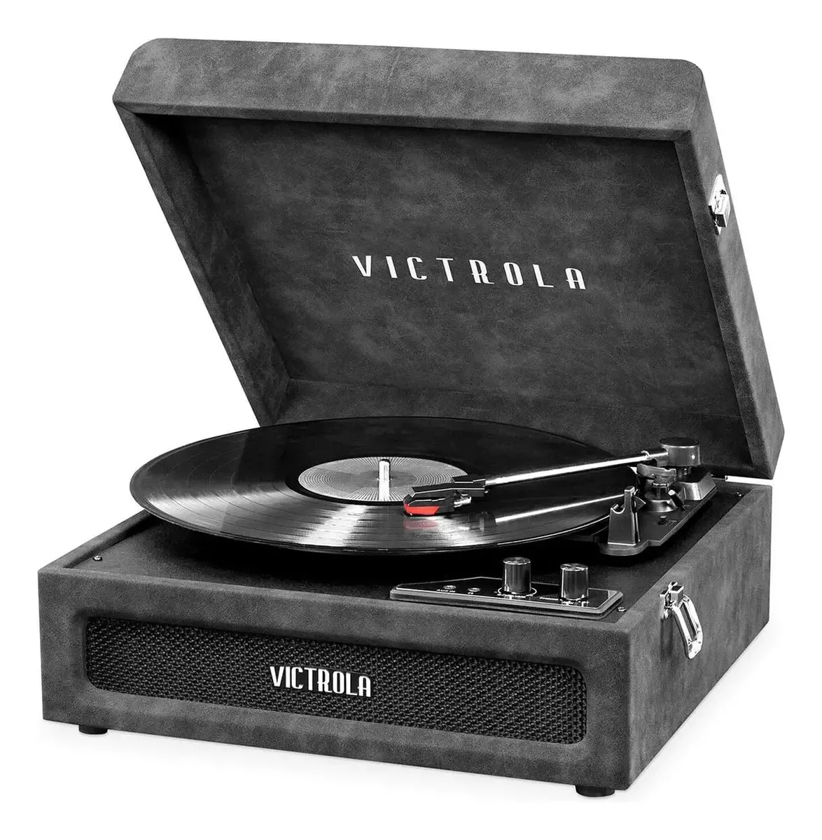 Toca-discos Bt portátil Victrola VSC-590bt Mesa giratória de vinil cinza escuro