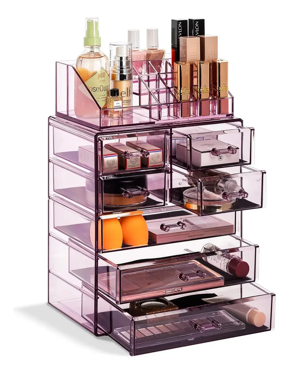 Organizador de maquiagem e joias - roxo
