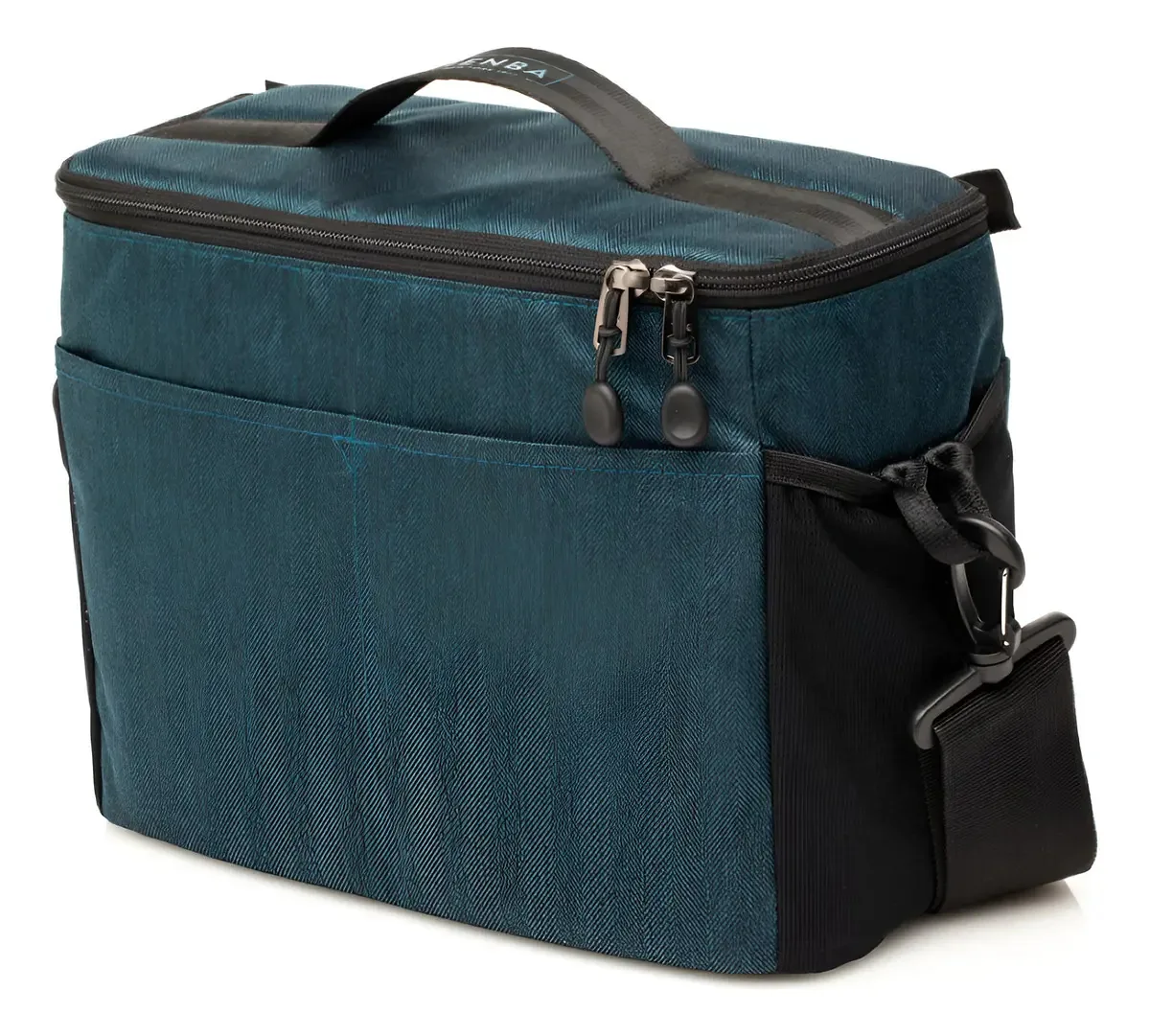 Estojo para câmera da família Tenba Byob — par de bolsas de neoprene pretas. Cor: azul