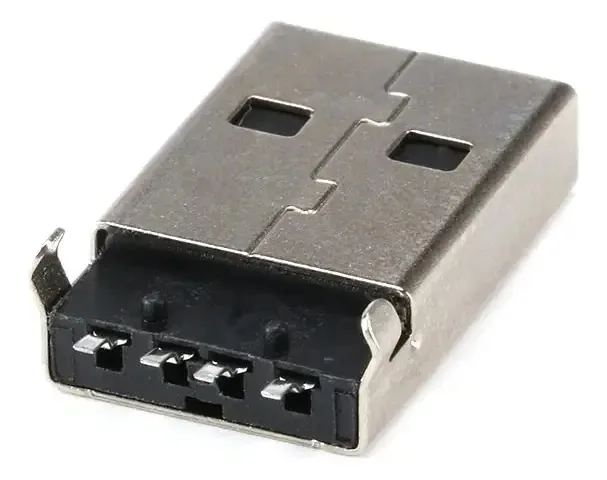 10 conectores USB tipo A machos pretos