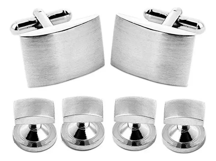 Abotoaduras e parafusos para fumar banhados a prata