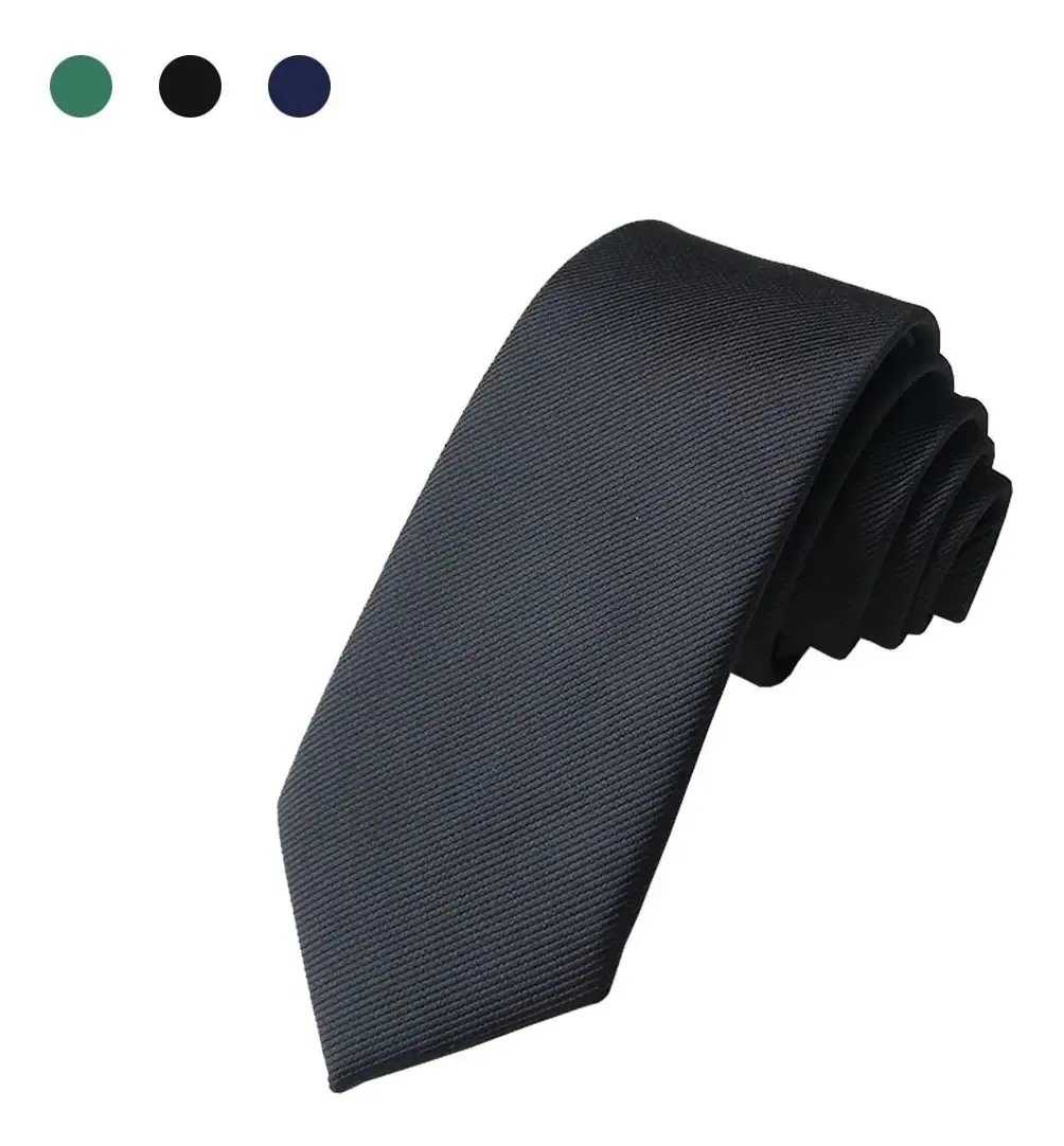 Zack Slim Tie gravata fina preta