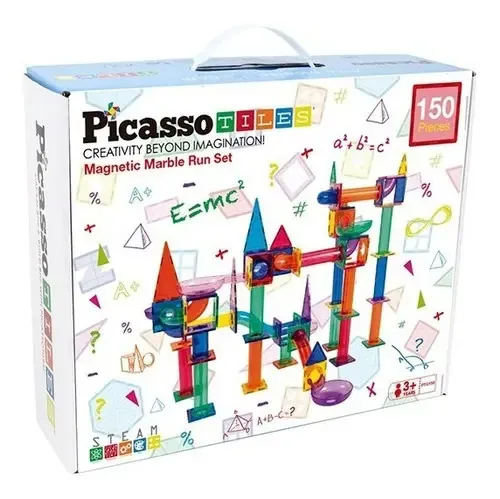 Brinquedos magnéticos Ptg150 Pista Marbles 150 peças Picasso Tiles