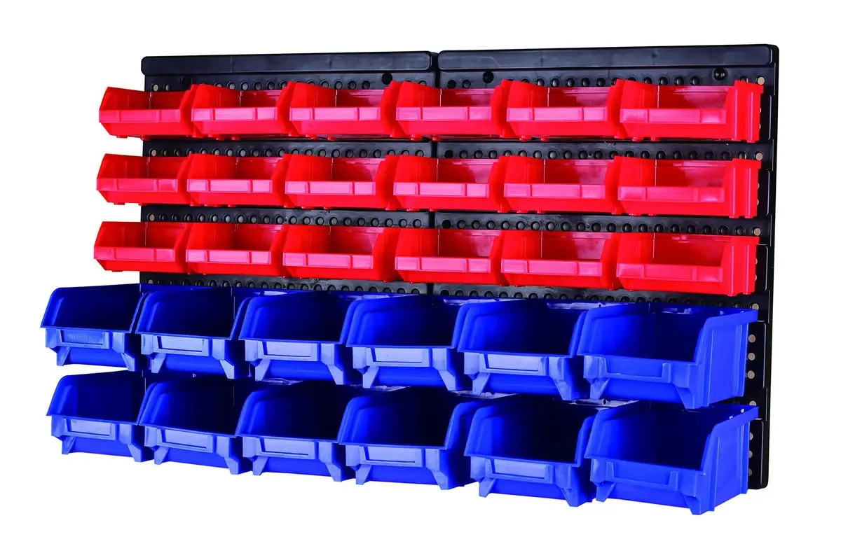 Maxworks 80694 - Suporte de Parede para 30 Compartimentos para Porcas, Parafusos, Pregos, Miçangas, Botões, Outras Peças Pequenas
