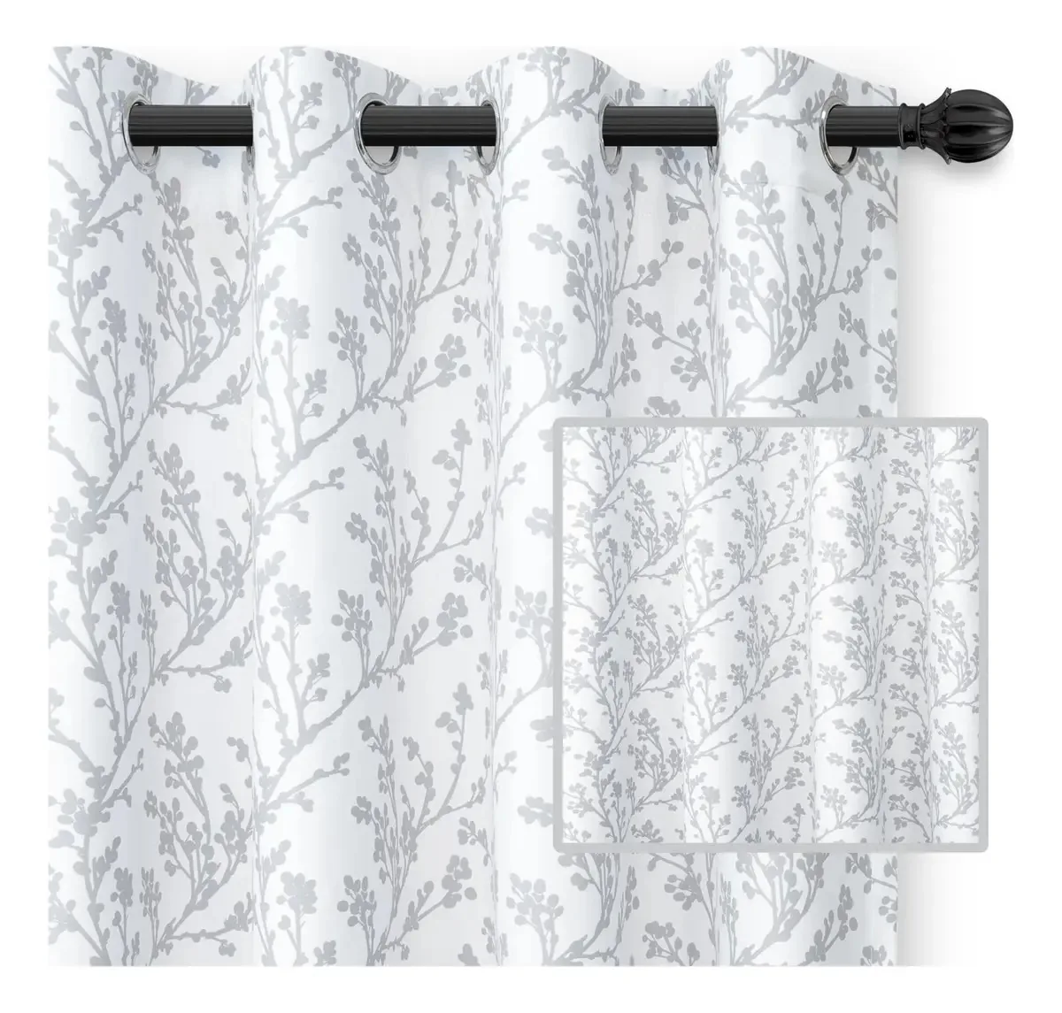 Cortinas de quarto florais Driftaway, 84 polegadas