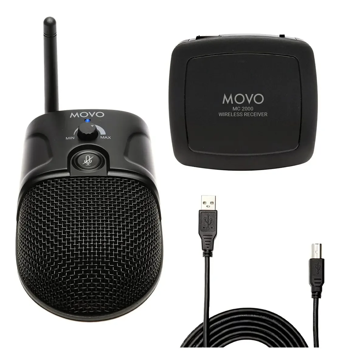 Movo Mc2000 - Sistema de microfone de conferência sem fio, microfone de computador sem fio USB, microfone de teleconferência, para reuniões com zoom, microfone com zoom para reuniões com zoom,...
