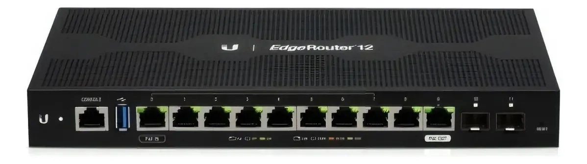 Comutador Edgerouter Ubiquiti Er-12 Preto de 10 portas RJ-45 /v