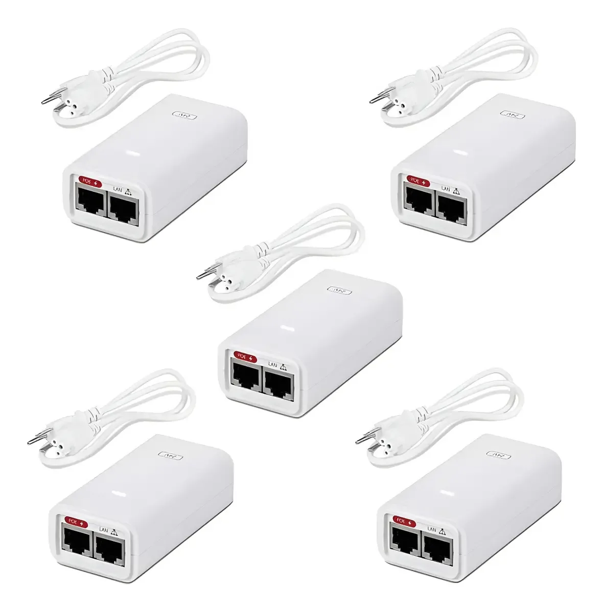 5x Pack Injetor Poe Ubiquiti Poe-24-12w-5p Isp 24v 12w