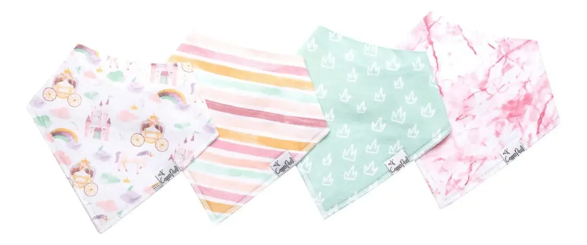 Conjunto de babadores de bebê Copper Pearl de 4 peças Bandana Enchanted