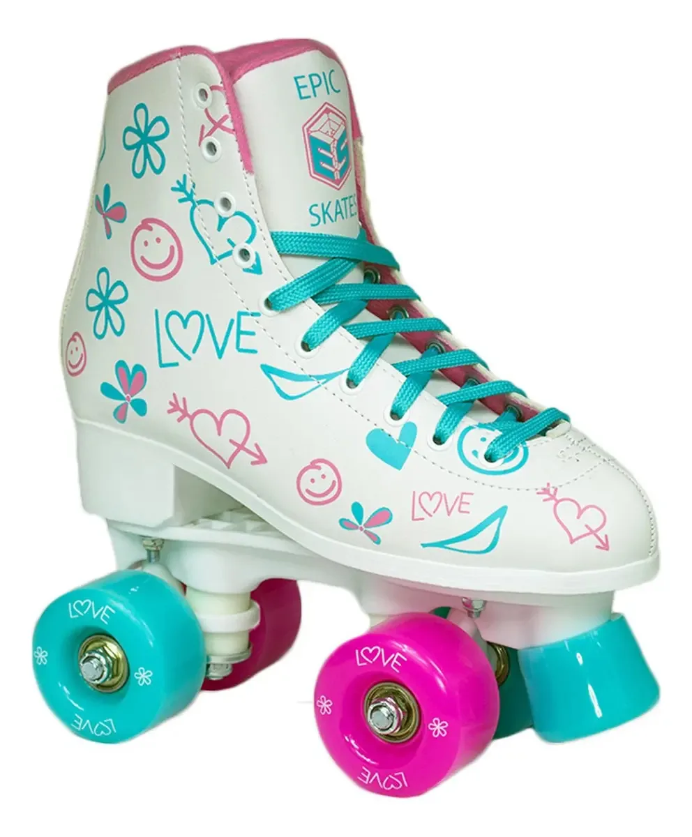 Epic Skates Epic Frost - Patins quádruplos, brancos, para. Cor: branco
