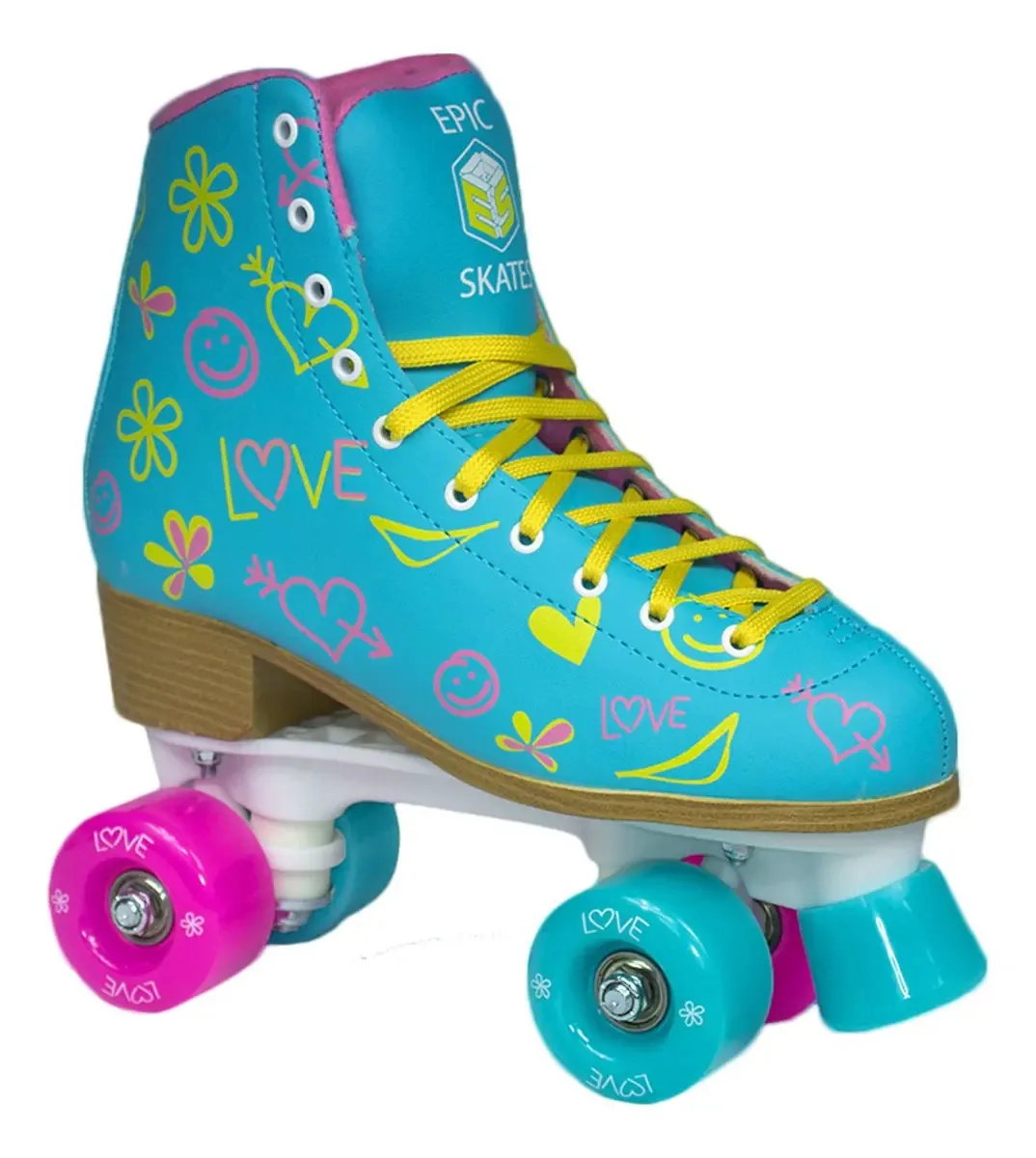 Epic Skates Splash - patins quádruplos, azuis, para mulheres. Cor: azul