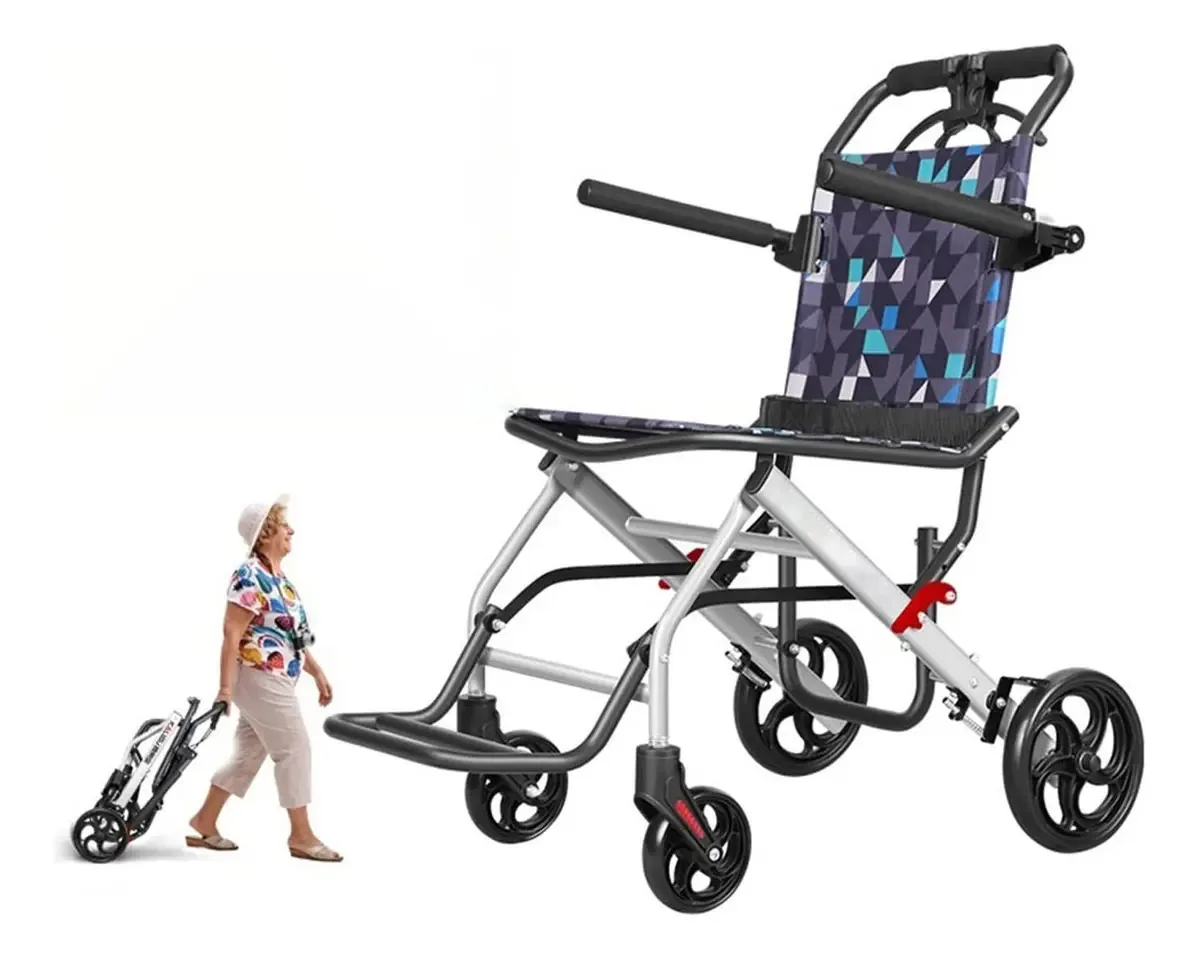 Cadeira de rodas de transporte dobrável ultraleve