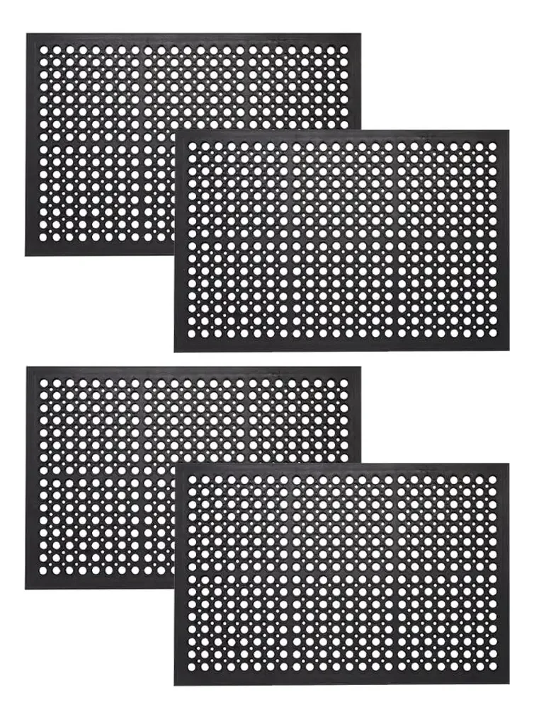 Pacote de envelope com 4 tapetes de borracha antiderrapantes antifadiga