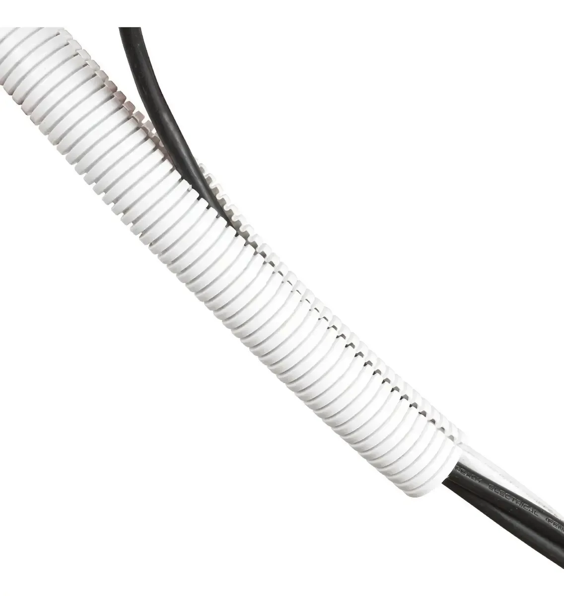 D-line Tubo Flexível para Cabos Capa de Gestão de Cabos | Cobertura Discreta para Organizar Cabos de Televisores, Pc e Consolas de Videogames | 3' 7 de Comprimento X 1,33 de Diâmetro | Branco