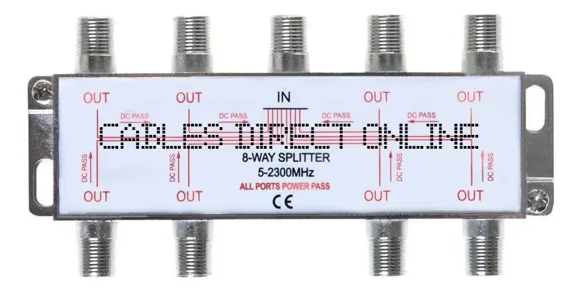 Divisor de Cabos Coaxiais Direct Online de 8 Vias 5-2300 MHz para Cabo Coaxial RG6 RG59 Satélite HDTV (8 Portas)