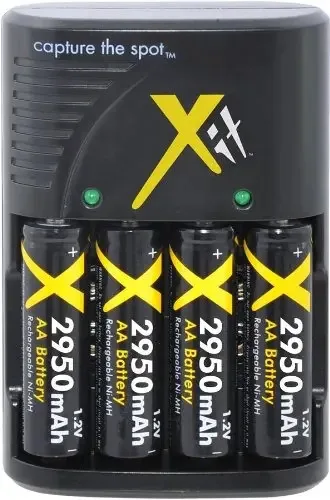 Xit Xtch2950 4 pilhas AA recarregáveis com carregador de 2950 mAh (preto)